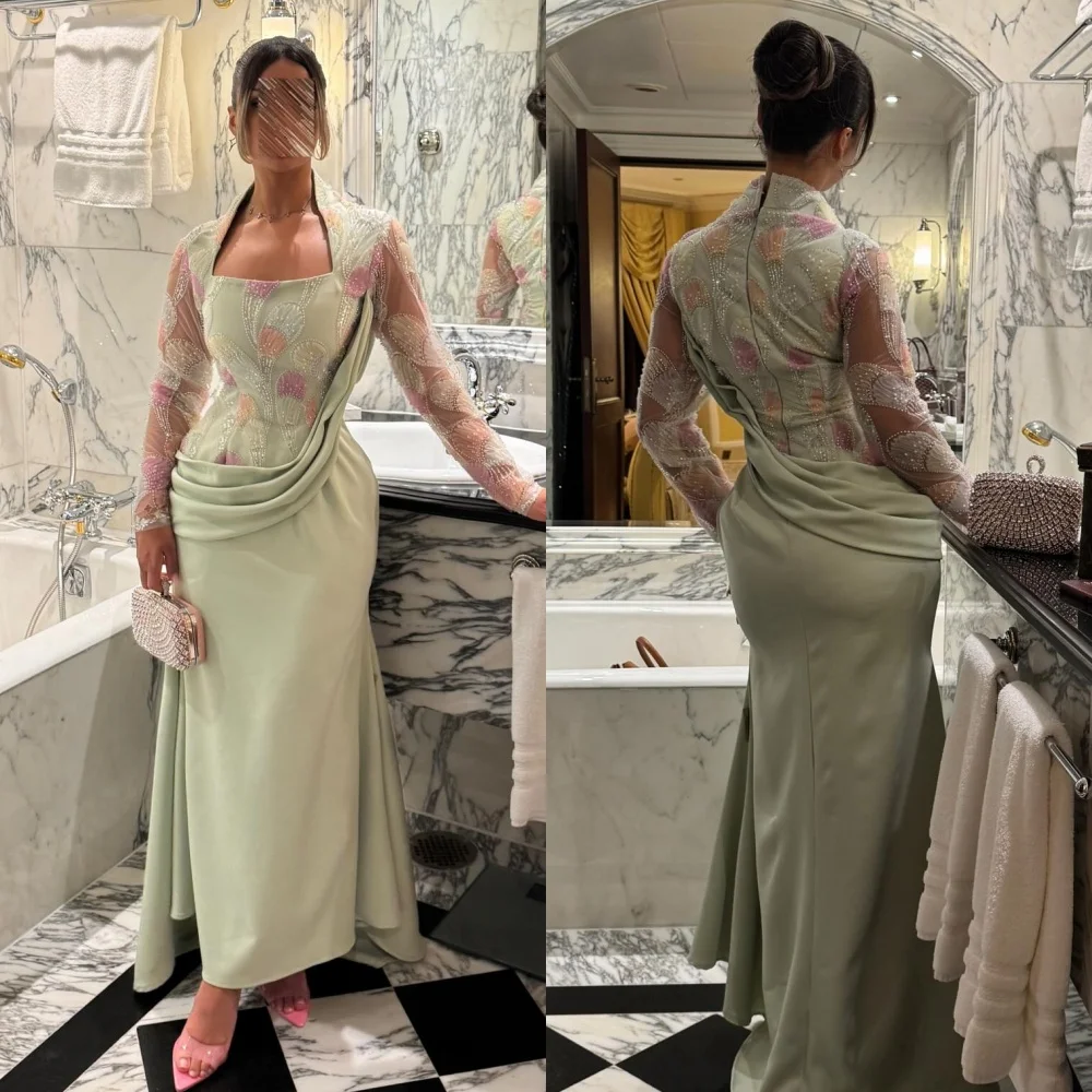 Customized Intricate Sparkle Jersey Ruched Beading Rhinestone Mermaid Square Neck Hi-Lo Dresses Bespoke Occasion Dresses Elegant
Customized Intricate Sparkle Jersey Ruched Beading Rhinestone Mermaid Square Neck Hi-Lo Dresses Bespoke Occasion Dresses Elegant