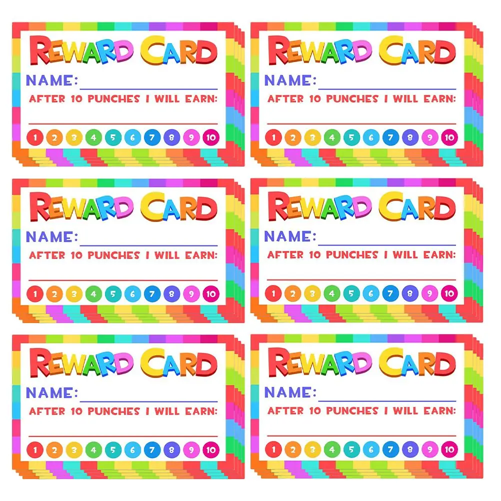 50 Pcs Kids Punch Cards Teacher Classroom Behavior System Teacher Reward Cards Student Prize Teaching Supplies
50 Pcs Kids Punch Cards Teacher Classroom Behavior System Teacher Reward Cards Student Prize Teaching Supplies