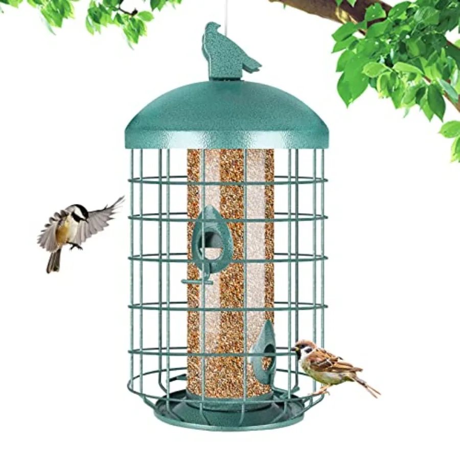 Caged Bird Feeder for Outside Large Squirrel Proof Metal Bird Feeders 3 Lbs Wild Bird Feeder Hanging Outdoors Tube Feeders with
Caged Bird Feeder for Outside Large Squirrel Proof Metal Bird Feeders 3 Lbs Wild Bird Feeder Hanging Outdoors Tube Feeders with