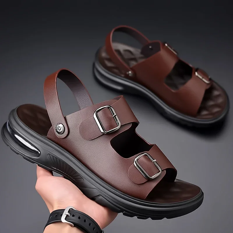 Summer Men's Genuine Leather Sandals Fashion Casual Non slip Large Hollow Breathable Sandals Men's Beach Shoes Hole Shoes
Summer Men's Genuine Leather Sandals Fashion Casual Non slip Large Hollow Breathable Sandals Men's Beach Shoes Hole Shoes