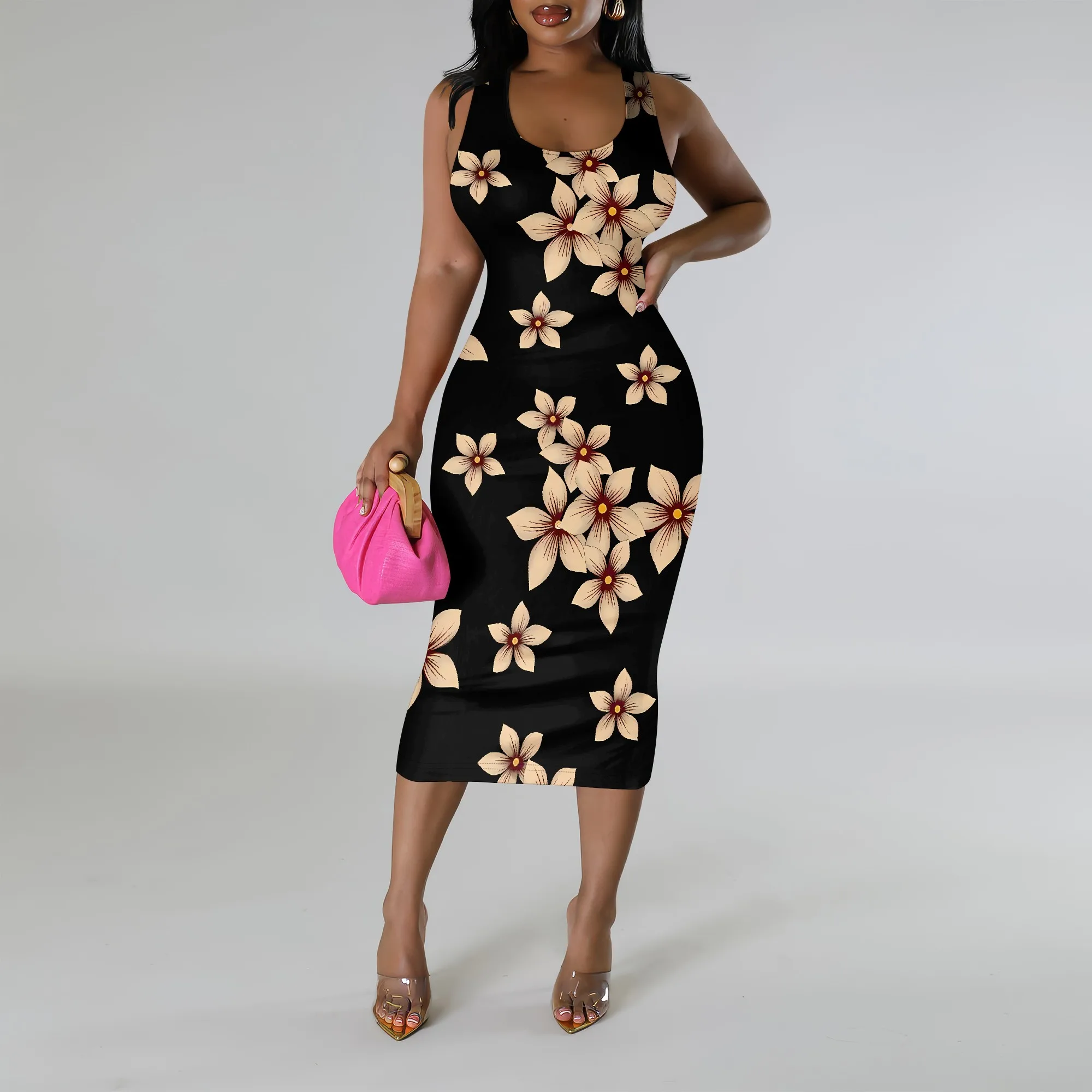 SheFirstStyle Tropical Leaf Print Bodycon Dress for Women Summer Sleeveless Slim Fit Tank Dress Plus Size Polyester
SheFirstStyle Tropical Leaf Print Bodycon Dress for Women Summer Sleeveless Slim Fit Tank Dress Plus Size Polyester