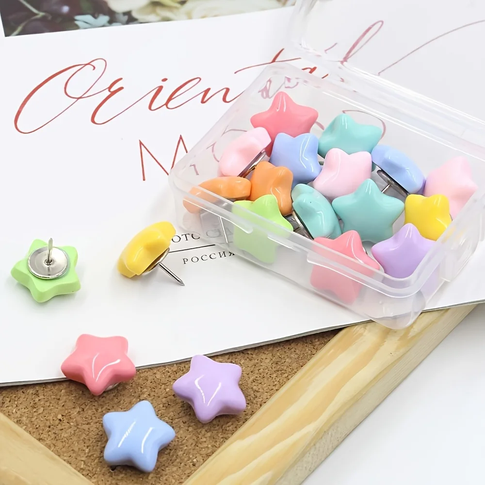 Vibrant Star-Shaped Push Pins, for Use on Cork Boards, Photo Displays, Bulletin Boards, Ideal for Office, School, Organization
Vibrant Star-Shaped Push Pins, for Use on Cork Boards, Photo Displays, Bulletin Boards, Ideal for Office, School, Organization