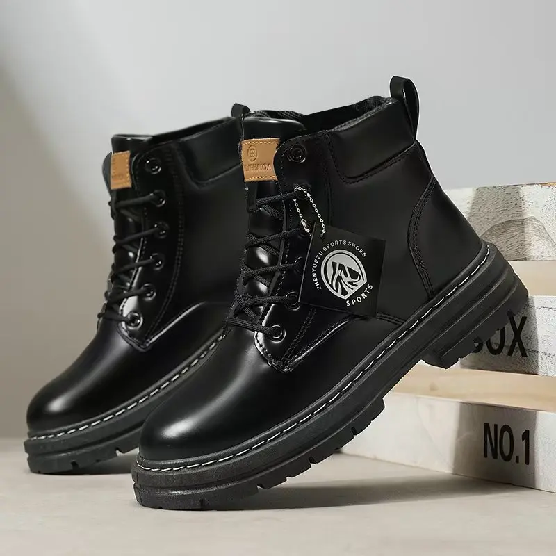 Men Leather Shoes High Top Boots Fashion Motorcycle Ankle Boots Men Winter Boots Man Shoes Lace-Up Botas Hombre Spring Hot Sale
Men Leather Shoes High Top Boots Fashion Motorcycle Ankle Boots Men Winter Boots Man Shoes Lace-Up Botas Hombre Spring Hot Sale