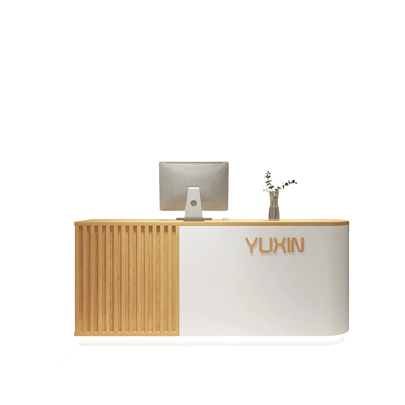 Modern clothing store, cashier, barber shop, small shop, curved front desk, reception desk, table
Modern clothing store, cashier, barber shop, small shop, curved front desk, reception desk, table