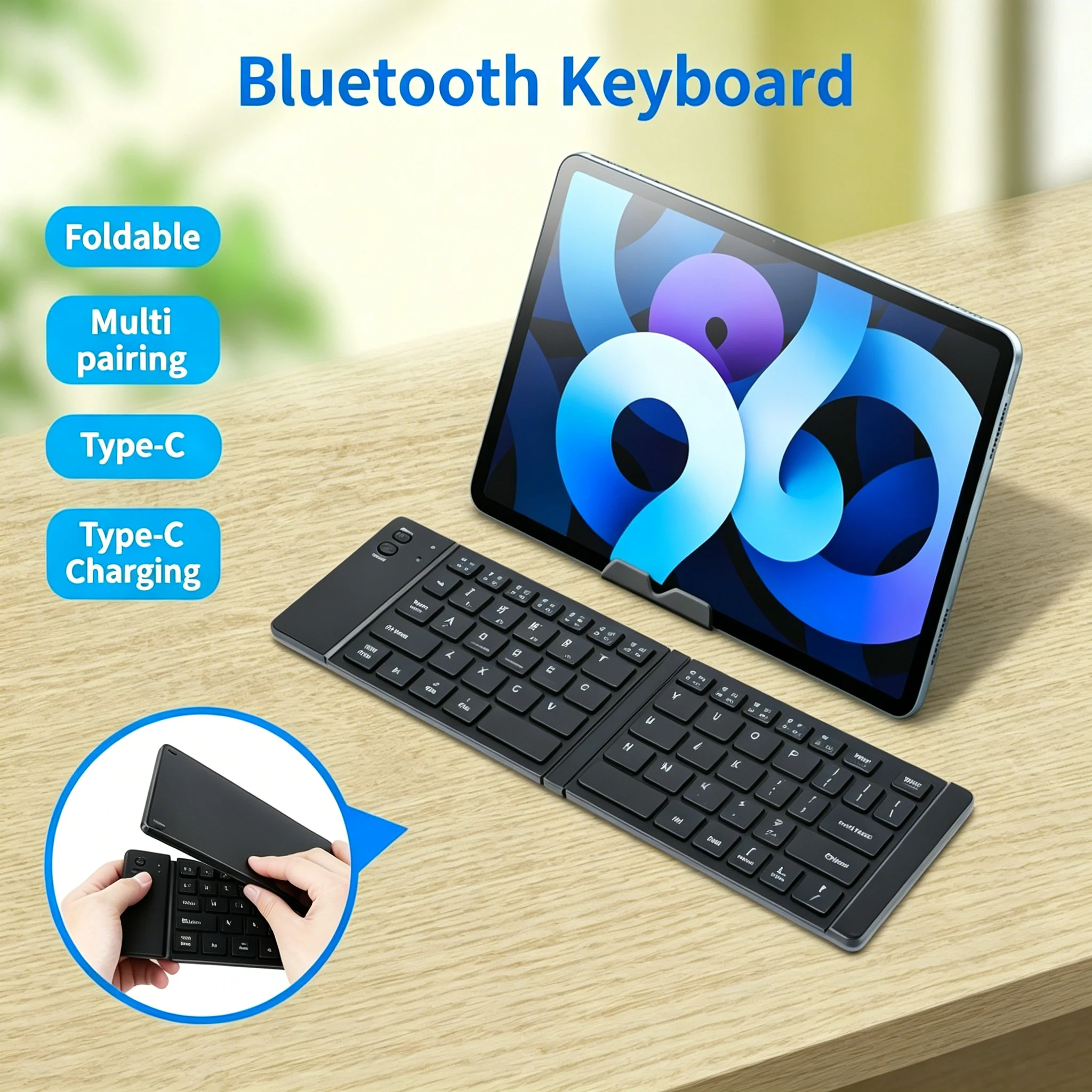 Slim Pocket Foldable Wireless Bluetooth Keyboard Rechargeable Lightweight Mini Keyboard Support Phone Tablet Laptop Office Use
Slim Pocket Foldable Wireless Bluetooth Keyboard Rechargeable Lightweight Mini Keyboard Support Phone Tablet Laptop Office Use