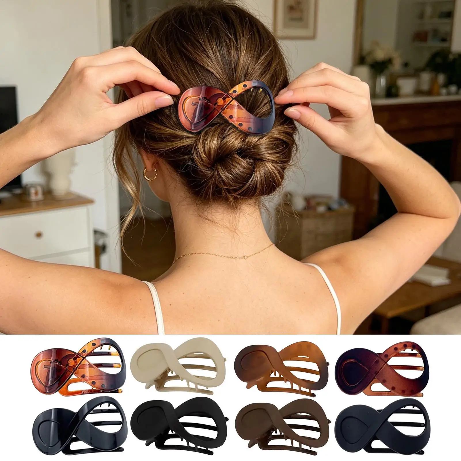 Flat Claw Clips for Women French Non-Slip Large 4 Piece Banana Hair Barrettes for Women Buns Travel Yoga Gym Housework
Flat Claw Clips for Women French Non-Slip Large 4 Piece Banana Hair Barrettes for Women Buns Travel Yoga Gym Housework
