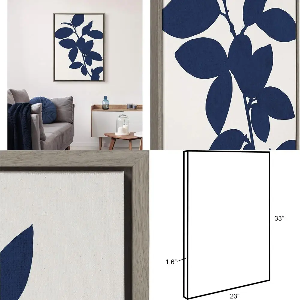 Classic Blue Botanical Wall Art, 23x33, Chic Linen Textured Canvas, Gray Chic Plant Decor
Classic Blue Botanical Wall Art, 23x33, Chic Linen Textured Canvas, Gray Chic Plant Decor