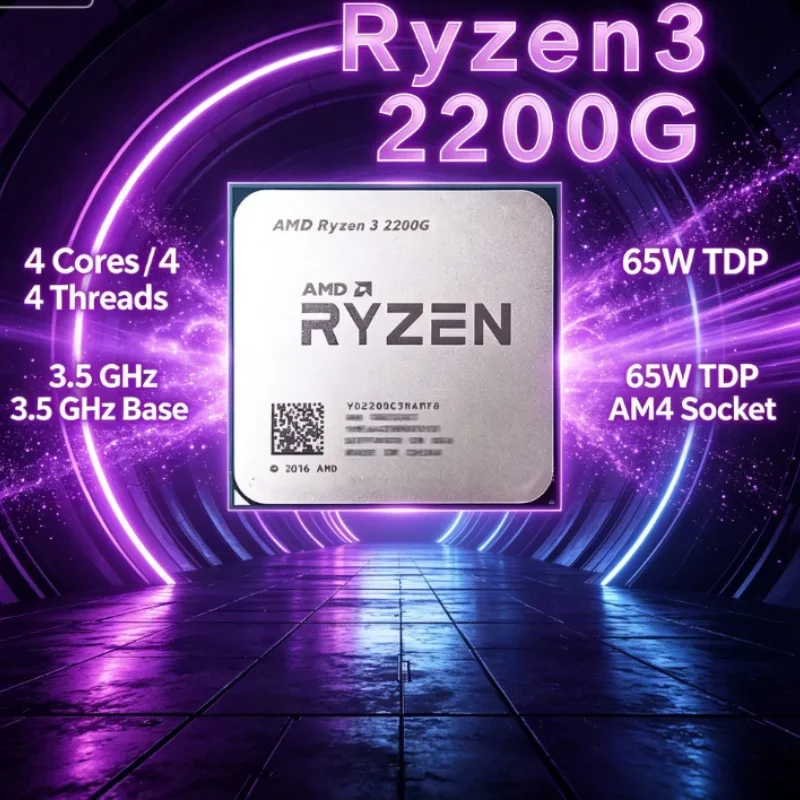 AMD R3 2200G All in One PC Home APU Radeon Vega 8 Graphics 4 Core 4 Thread 3.5GHz AM4 Socket 65W Low Power Desktop CPU
AMD R3 2200G All in One PC Home APU Radeon Vega 8 Graphics 4 Core 4 Thread 3.5GHz AM4 Socket 65W Low Power Desktop CPU