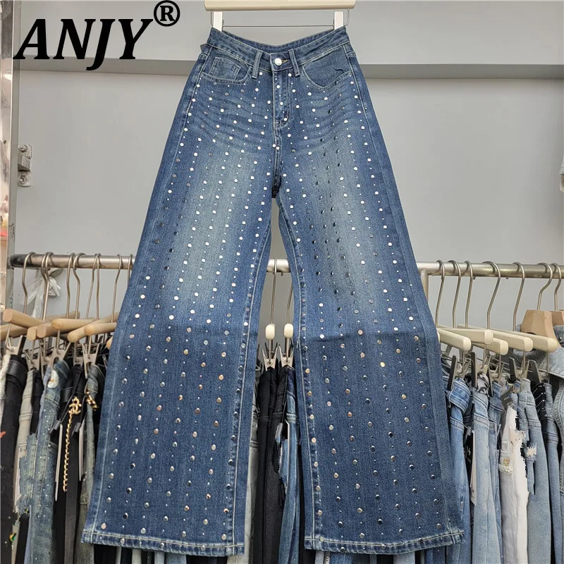 ANJY Autumn New Women Ins Jeans Heavy Craft Studded Rivet Pockets Elegant Fashion High Street Casual Denim Wide Leg Pants A10157
ANJY Autumn New Women Ins Jeans Heavy Craft Studded Rivet Pockets Elegant Fashion High Street Casual Denim Wide Leg Pants A10157