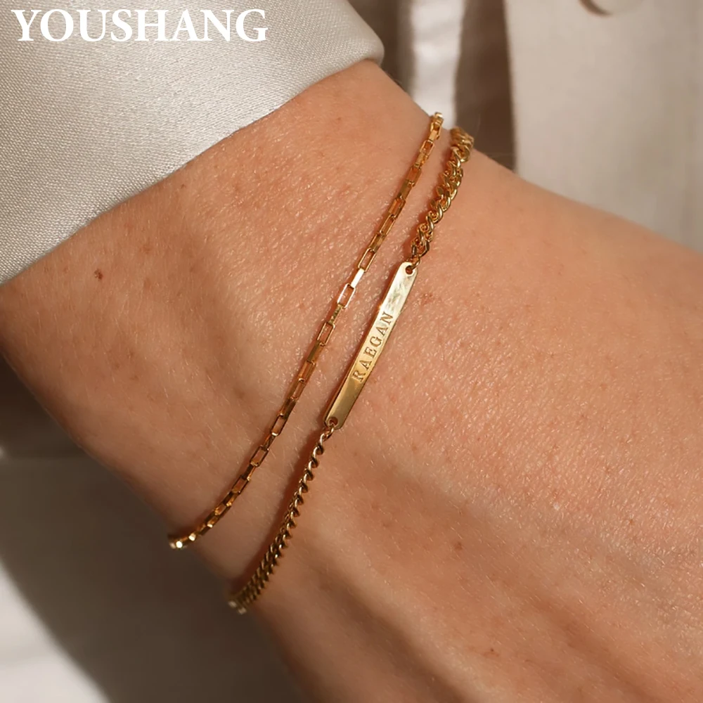 YOUSHANG Personalized Stainless Steel Cuban Bracelet Custom Name Engraving Date Memorial Jewelry Couple Holiday Gift
YOUSHANG Personalized Stainless Steel Cuban Bracelet Custom Name Engraving Date Memorial Jewelry Couple Holiday Gift