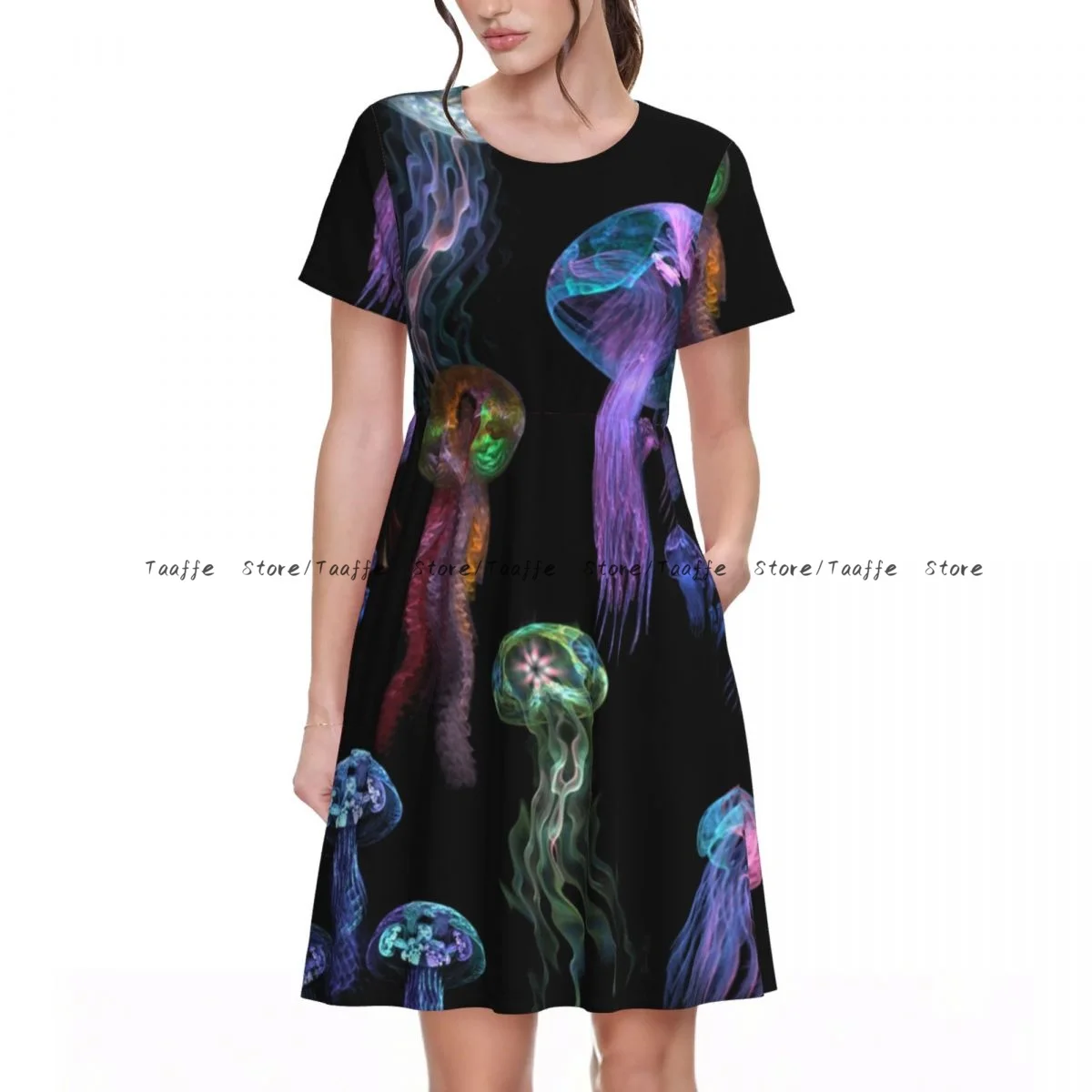 Women Dress Jellyfish Colorful Summer Elegant O Neck Short Sleeve Female Casual Loose Long Dress
Women Dress Jellyfish Colorful Summer Elegant O Neck Short Sleeve Female Casual Loose Long Dress