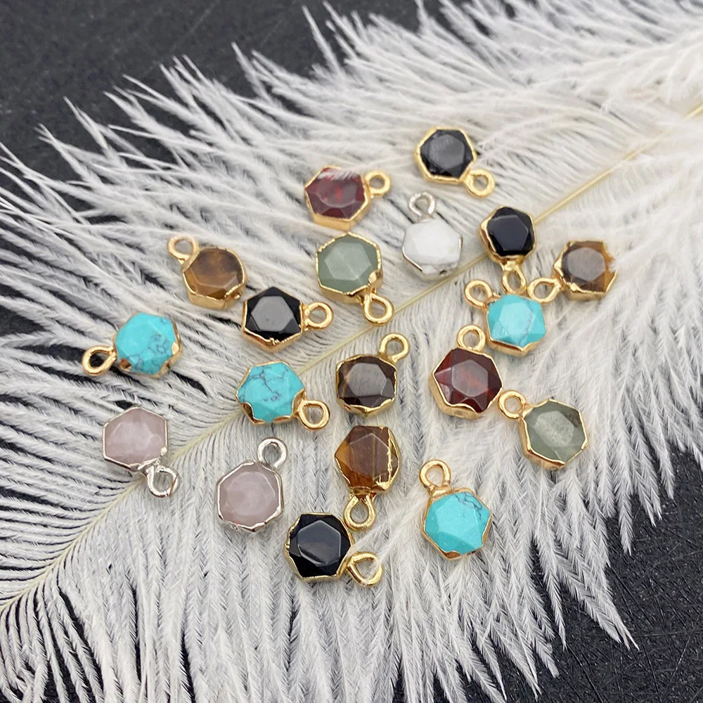 Faceted Hexagon Natural Stone Agate Charm Handmade Bracelets Tiger Eye Stone Black Agate Pendants for DIY Jewelry Accessories
Faceted Hexagon Natural Stone Agate Charm Handmade Bracelets Tiger Eye Stone Black Agate Pendants for DIY Jewelry Accessories