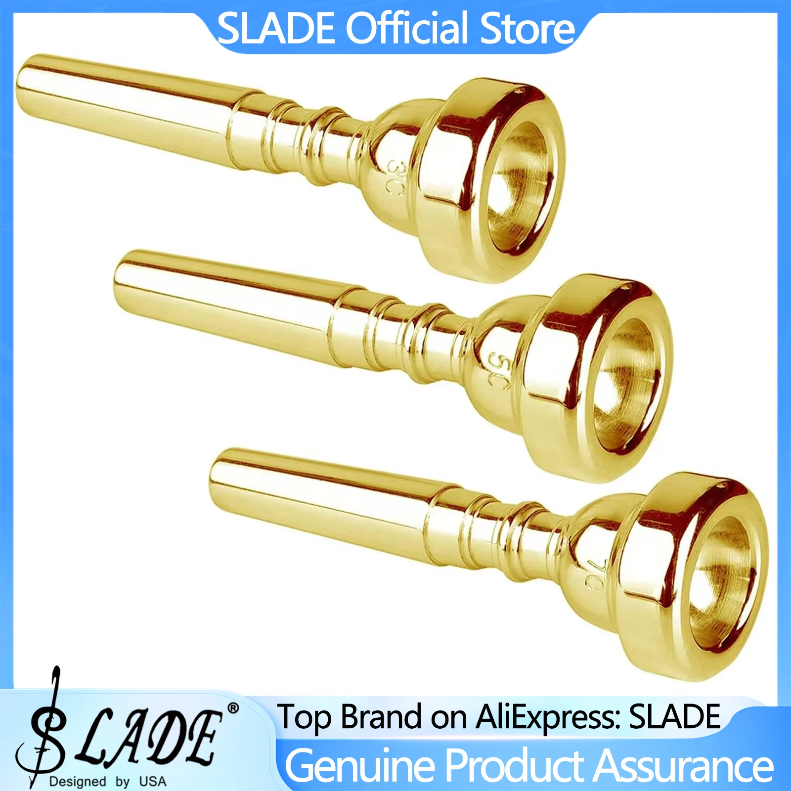 SLADE Trumpet Mouthpiece Gold 7C 5C 3C Size Professional Gold Plating Design Exceptional Craftsmanship for Advanced Players
SLADE Trumpet Mouthpiece Gold 7C 5C 3C Size Professional Gold Plating Design Exceptional Craftsmanship for Advanced Players