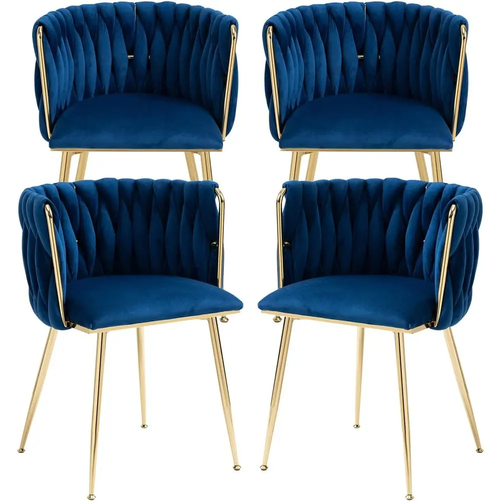Set of 4 Velvet Blue Dining Chairs with Gold Legs for Elegant Home Decor
Set of 4 Velvet Blue Dining Chairs with Gold Legs for Elegant Home Decor