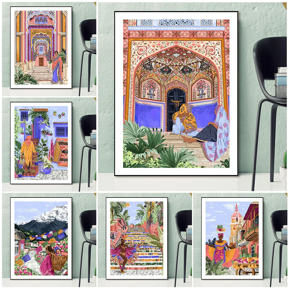 Nepal,India,Morocco,Cuba Urban Landscape Wall Art Canvas Print Women Aroun The World Art Poster And Print Home Decoration
Nepal,India,Morocco,Cuba Urban Landscape Wall Art Canvas Print Women Aroun The World Art Poster And Print Home Decoration