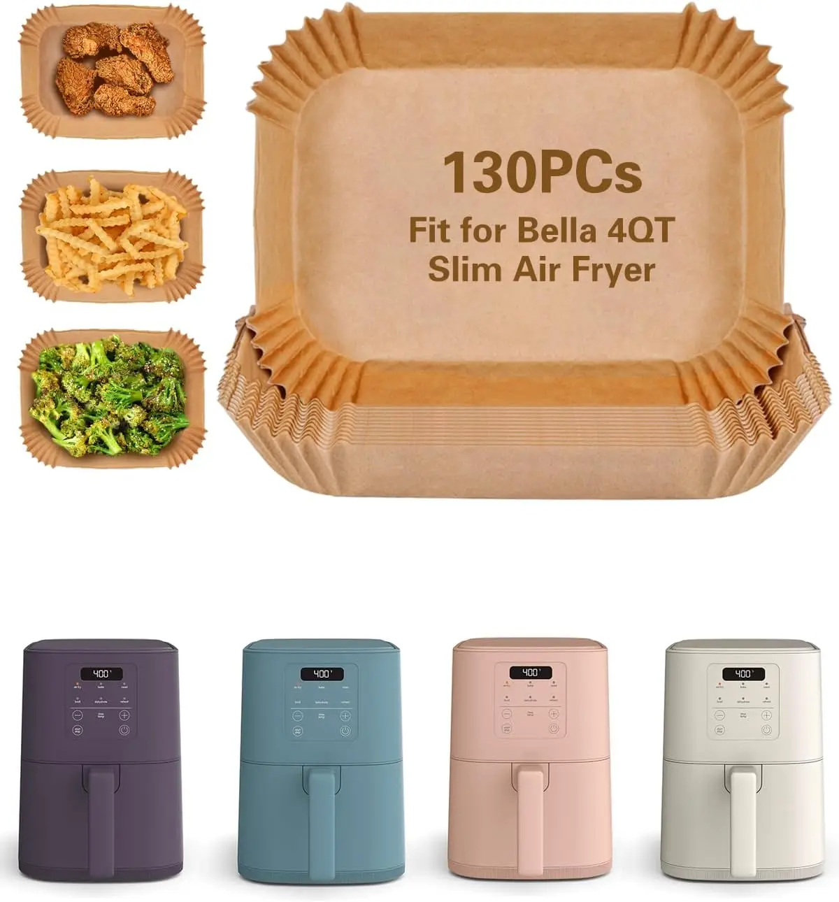 Disposable Air Fryer Liners for 4Qt Slim & Ninja Dual Basket, 130Pcs Non-Stick Parchment Paper, Oil Proof, Bleach-Free, Easy
Disposable Air Fryer Liners for 4Qt Slim & Ninja Dual Basket, 130Pcs Non-Stick Parchment Paper, Oil Proof, Bleach-Free, Easy