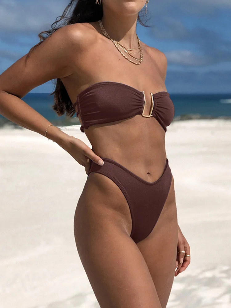 Summer Bikini 2024 Bandeau Swimwear Solid Swimsuit Women Sexy Bikinis High Waist Bikini Set Beachwear Female Biquini Thong
Summer Bikini 2024 Bandeau Swimwear Solid Swimsuit Women Sexy Bikinis High Waist Bikini Set Beachwear Female Biquini Thong
