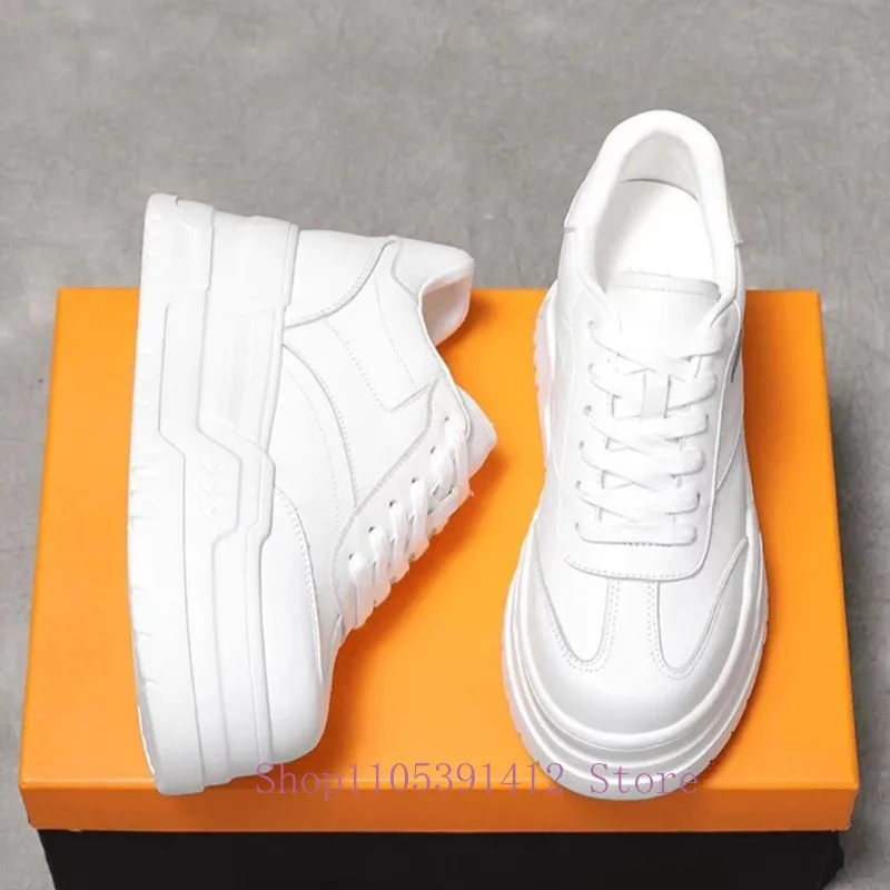 Fashion Women White Genuine Leather Chunky Platform Sneakers Thick Sole Streetwear Casual Shoes
Fashion Women White Genuine Leather Chunky Platform Sneakers Thick Sole Streetwear Casual Shoes
