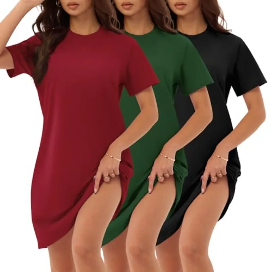 3 Pack Cotton Nightgowns for Women Short Sleeve Sleep Shirts Comfy Soft Nightshirt Pajama Sleep Dress
3 Pack Cotton Nightgowns for Women Short Sleeve Sleep Shirts Comfy Soft Nightshirt Pajama Sleep Dress