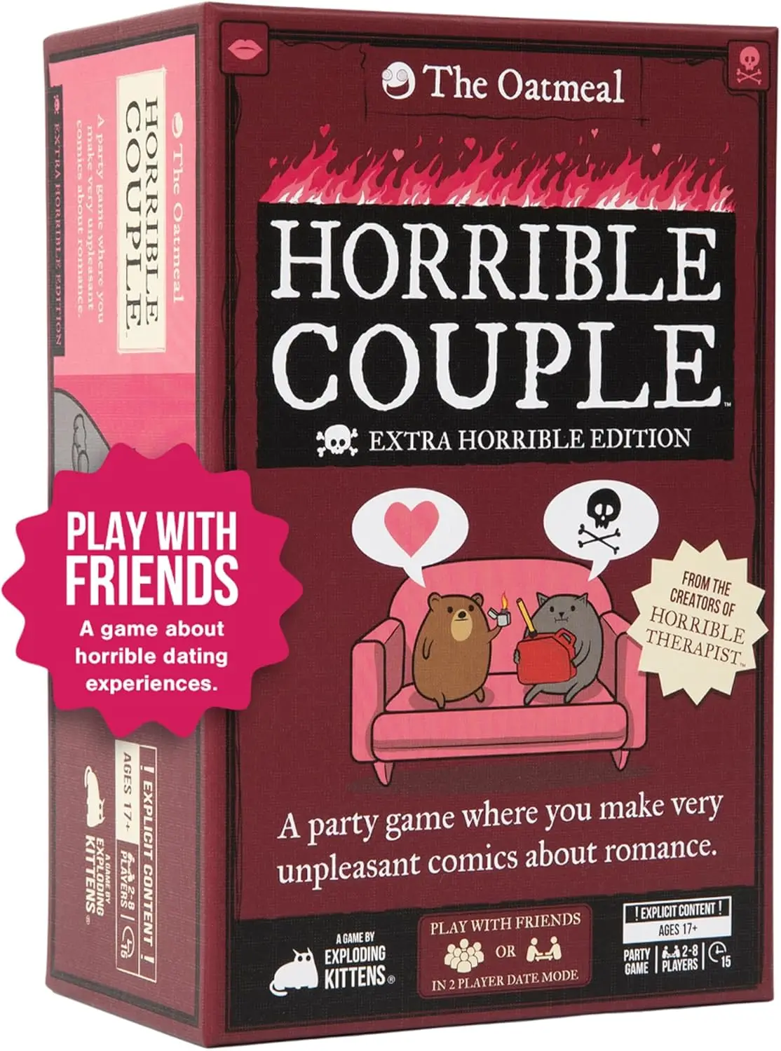 Extra Horrible Couple Card Game – Dark Humor Party Game for 2-8 Adults, Fun Game Night with Friends
Extra Horrible Couple Card Game – Dark Humor Party Game for 2-8 Adults, Fun Game Night with Friends