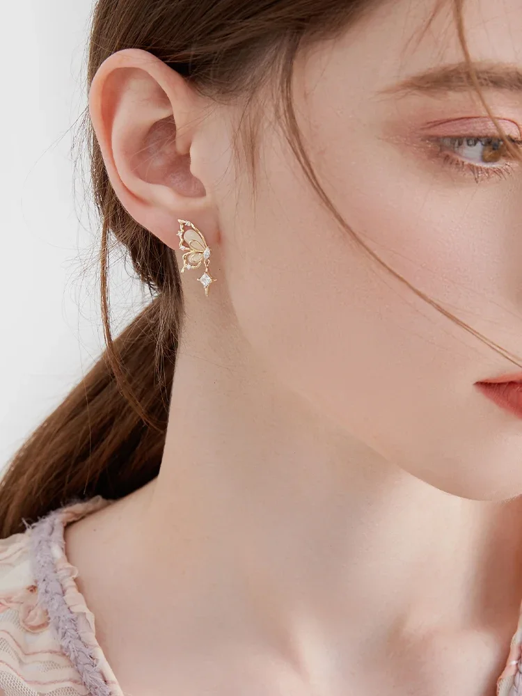 Imitation opal butterfly earrings women's high-end temperament stud earrings
Imitation opal butterfly earrings women's high-end temperament stud earrings
