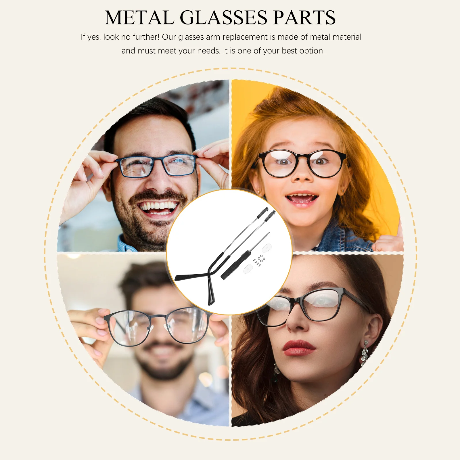1 Pair Metal Glasses Replacement Temple Durable Lightweight Eyeglass Arms Legs Repair Kit For Sunglasses Prescription Frames
1 Pair Metal Glasses Replacement Temple Durable Lightweight Eyeglass Arms Legs Repair Kit For Sunglasses Prescription Frames