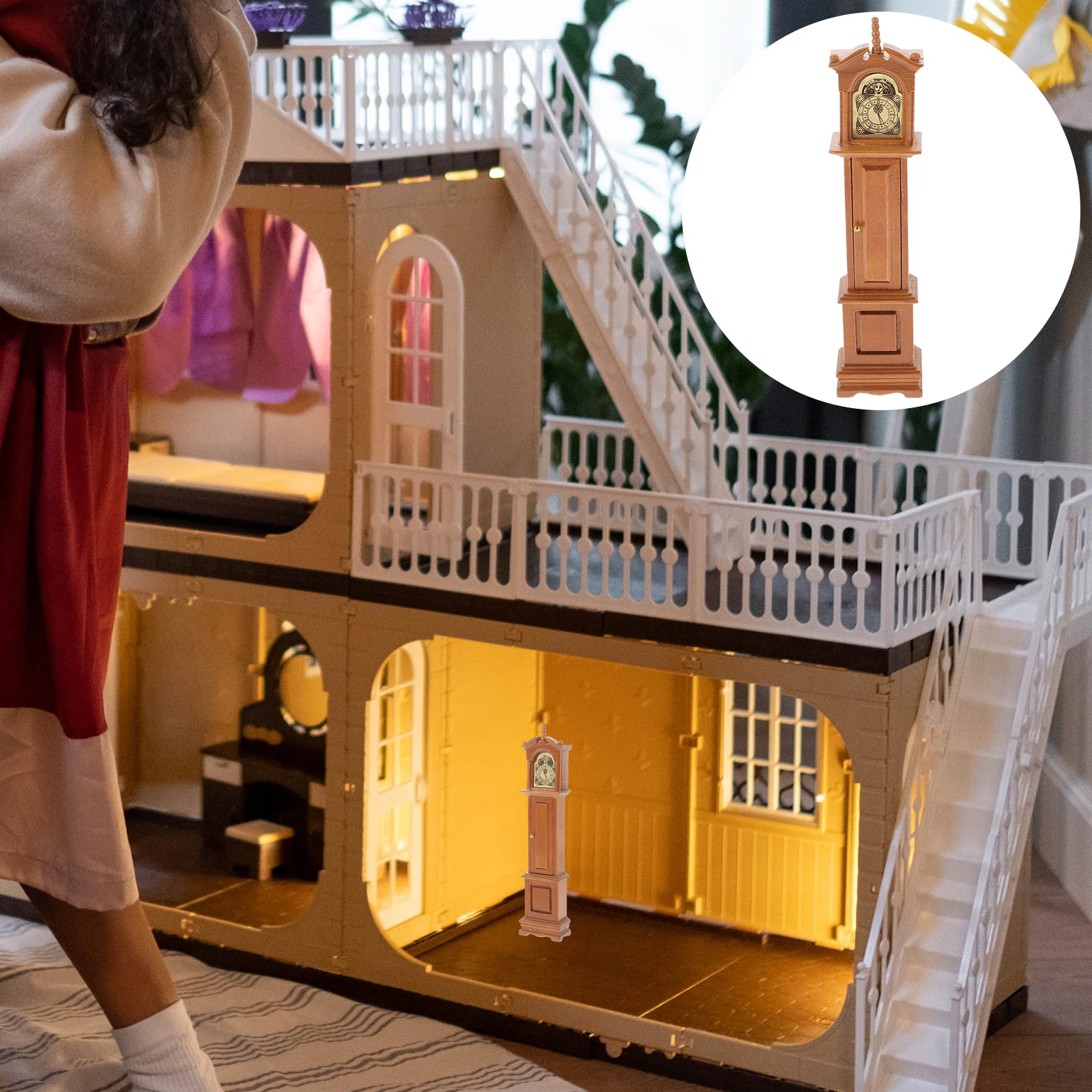 Dollhouse Grandfather Clock Mini Ornament Floor Accessory Vintage Decorative Miniature Retro Toys Adornment
Dollhouse Grandfather Clock Mini Ornament Floor Accessory Vintage Decorative Miniature Retro Toys Adornment