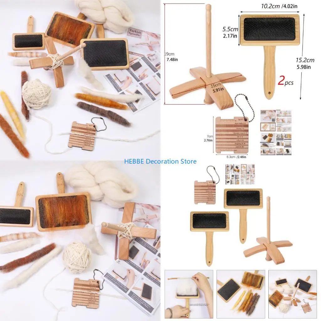 B0KC Drop Spindle Weaving Spinner Wheel Carding Brushes Wooden Turkish Spindle
B0KC Drop Spindle Weaving Spinner Wheel Carding Brushes Wooden Turkish Spindle