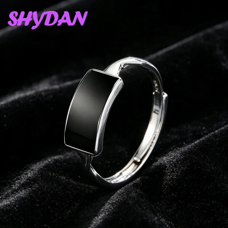 SHYDAN 925 Sterling Silver Black Square Open Adjustable Rings For Women Fashion Jewelry
SHYDAN 925 Sterling Silver Black Square Open Adjustable Rings For Women Fashion Jewelry