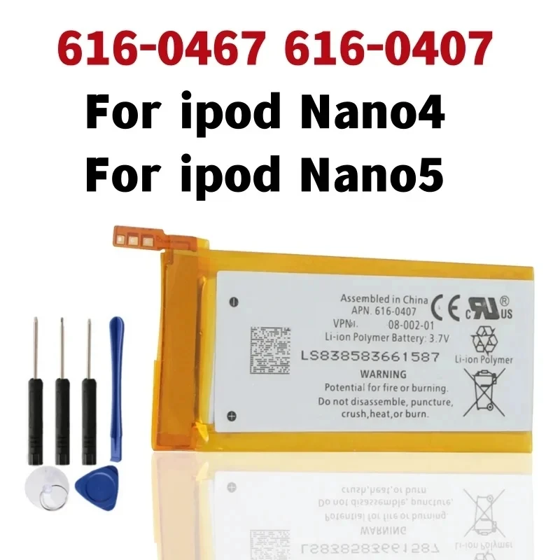 616-0467 616-0407 Replacement Battery For ipod Nano5 5G 5th Generation MP3 Li-Polymer Batteriy Nano 4 Batteries + Tools
616-0467 616-0407 Replacement Battery For ipod Nano5 5G 5th Generation MP3 Li-Polymer Batteriy Nano 4 Batteries + Tools