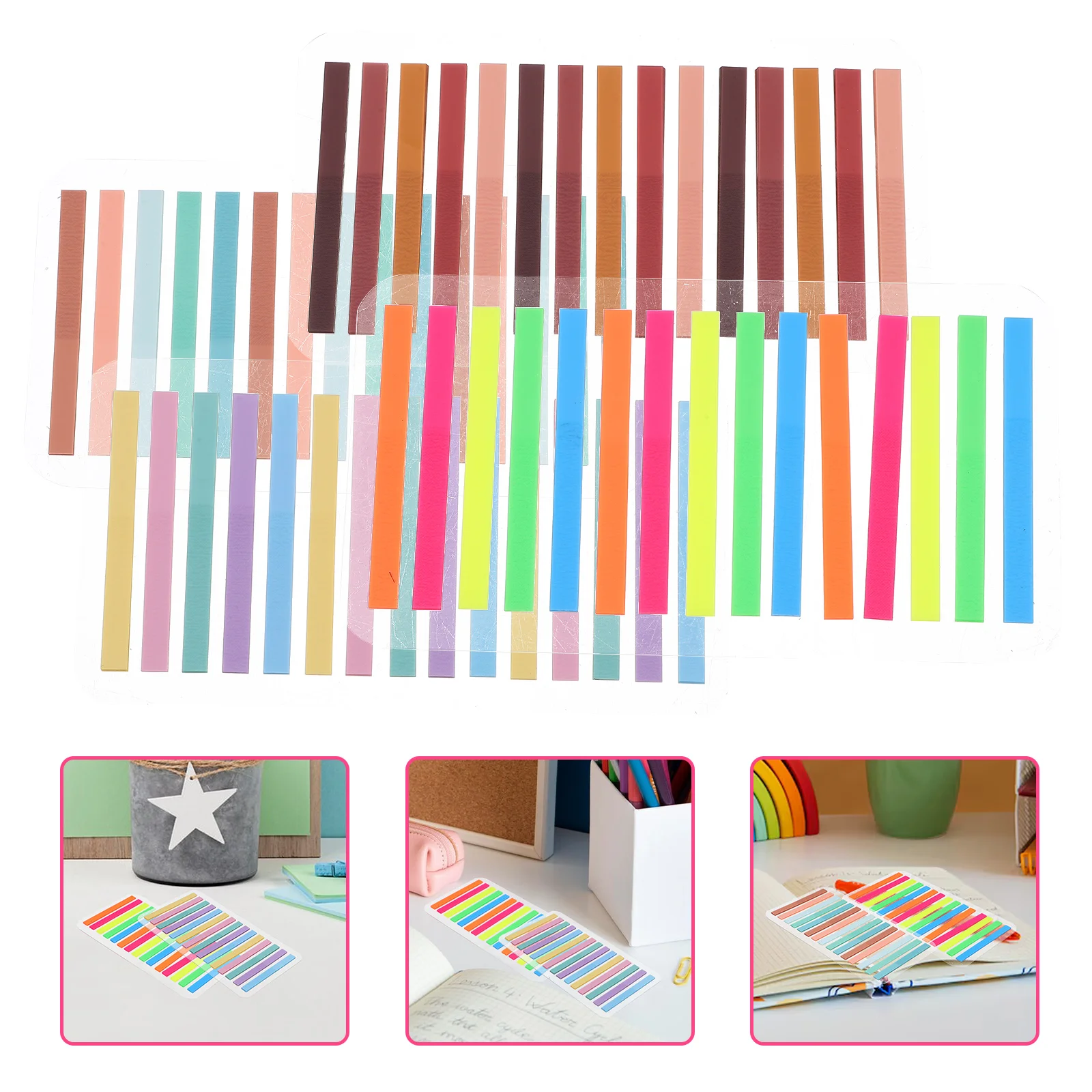 1 set 1 Set Fluorescent Label Stickers Sticky Index Tabs Highlight Strips Reading Book Markers Portable Sentence Markers
1 set 1 Set Fluorescent Label Stickers Sticky Index Tabs Highlight Strips Reading Book Markers Portable Sentence Markers