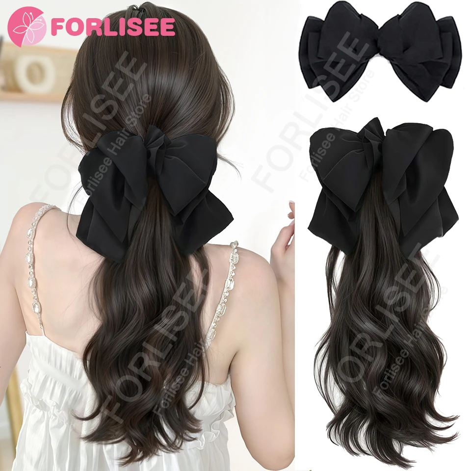 Synthetic Detachable Black Bow Hair Clip Ponytail Wig - Elegant Curly Natural Heat-Resistant Ponytail Wig
Synthetic Detachable Black Bow Hair Clip Ponytail Wig - Elegant Curly Natural Heat-Resistant Ponytail Wig