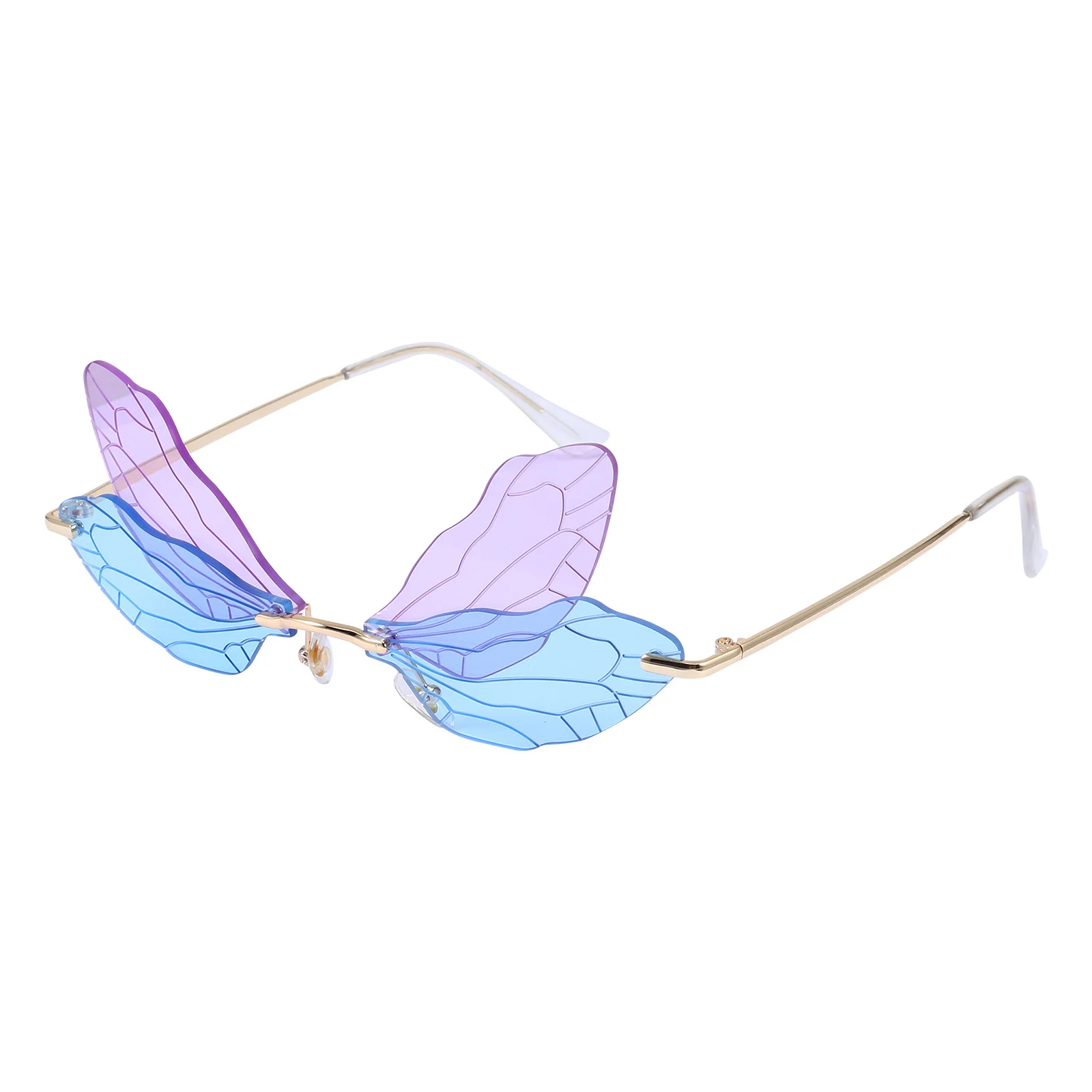 1Pair Sun Glasses Dragonfly Wing Design Rimless Irregular Shape Lightweight Metal Pc Frame Unisex Fashion Eyewear for Outdoor
1Pair Sun Glasses Dragonfly Wing Design Rimless Irregular Shape Lightweight Metal Pc Frame Unisex Fashion Eyewear for Outdoor