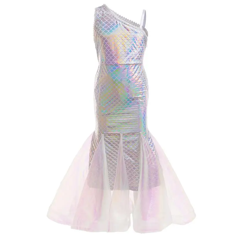 Girl's New Fish Scale Pearl Irregular Collar Mesh Skirt Mermaid Halloween School Party Role-Playing Princess Dress for 6-12Y
Girl's New Fish Scale Pearl Irregular Collar Mesh Skirt Mermaid Halloween School Party Role-Playing Princess Dress for 6-12Y