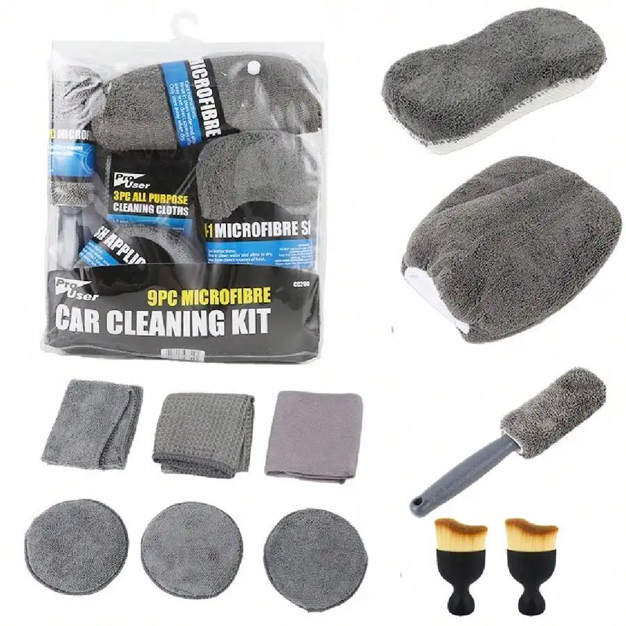 11PCS Car Cleaning Kit Microfiber Towels Sponge Mitt Brush For Detailing
11PCS Car Cleaning Kit Microfiber Towels Sponge Mitt Brush For Detailing