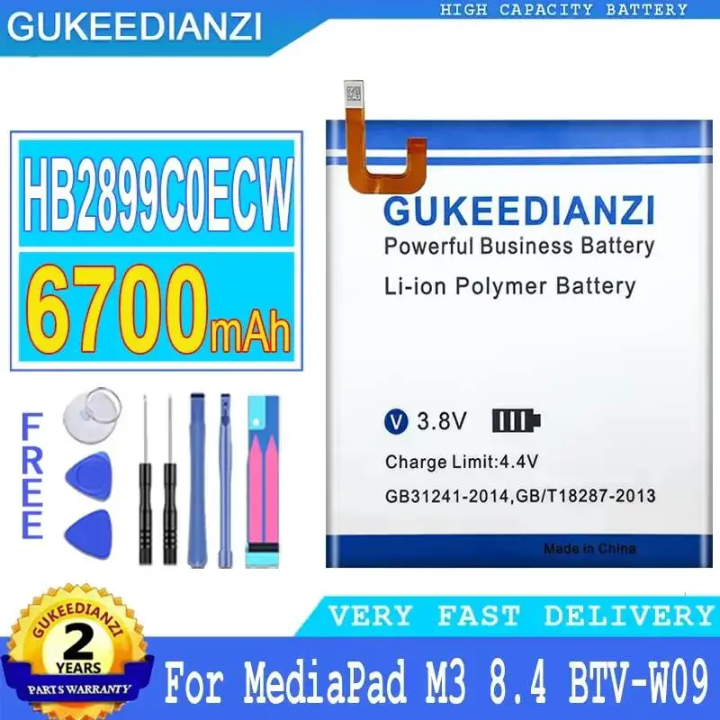 Tablet Battery 6700mAh For Huawei Mediapad M3 8.4" Btv-W09 Btv-DL09 Sht-AL09 Sht-W09 HB2899C0ECW High Quality Metal Version
Tablet Battery 6700mAh For Huawei Mediapad M3 8.4" Btv-W09 Btv-DL09 Sht-AL09 Sht-W09 HB2899C0ECW High Quality Metal Version