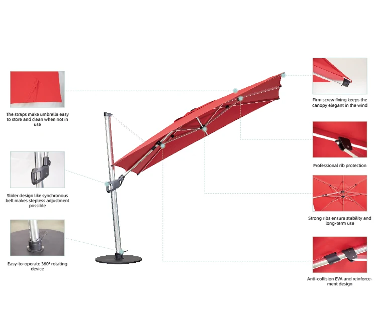 Cantilever Patio Custom Commercial Design Parasol Crank Side Pole Garden Sun Patio Beach Outdoor Umbrella
Cantilever Patio Custom Commercial Design Parasol Crank Side Pole Garden Sun Patio Beach Outdoor Umbrella