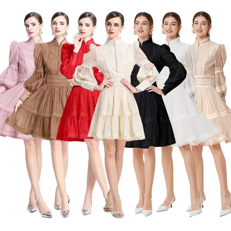 Elegant Lace Splice Waist Cinching Lantern Sleeve Dress Women's Fashionable Fairy Skirt Style French Style Midi Dress
Elegant Lace Splice Waist Cinching Lantern Sleeve Dress Women's Fashionable Fairy Skirt Style French Style Midi Dress