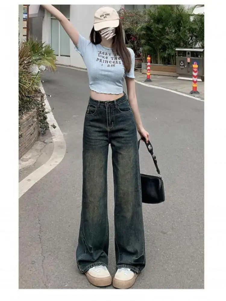 New Retro Blue Jeans Women's Clothing Street Fashion European American High Waisted Retro Blue Wide Leg Jeans for Women Pants
New Retro Blue Jeans Women's Clothing Street Fashion European American High Waisted Retro Blue Wide Leg Jeans for Women Pants