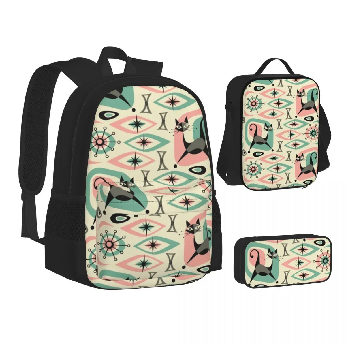 Mid Century Cat Abstract Backpacks Boys Girls Bookbag Children School Bags Kids Rucksack Lunch Bag Pen Bag Three-Piece Set
Mid Century Cat Abstract Backpacks Boys Girls Bookbag Children School Bags Kids Rucksack Lunch Bag Pen Bag Three-Piece Set