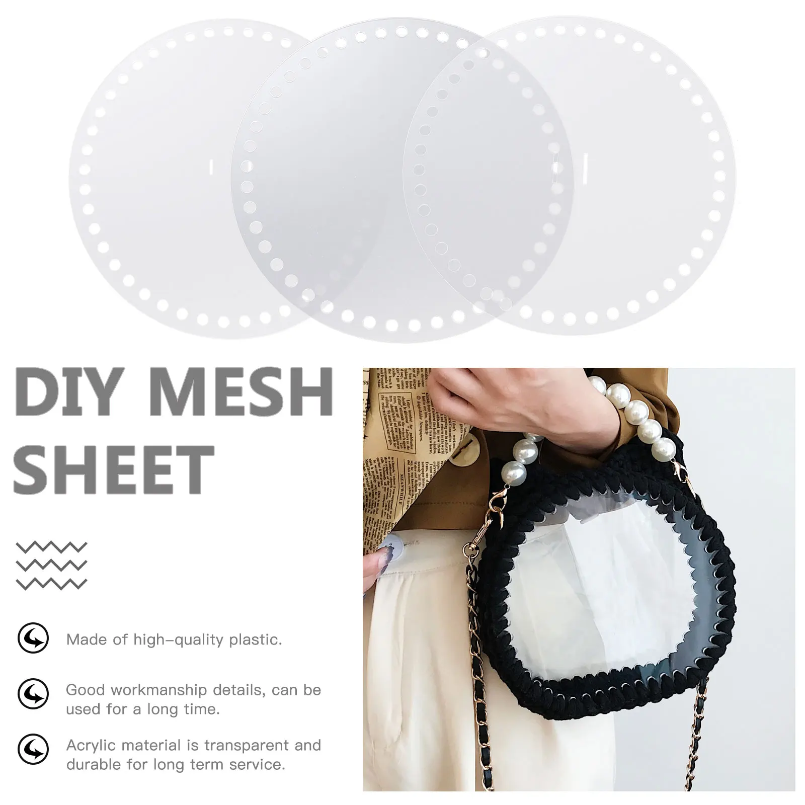 8pcs Accessories Acrylic Accessories Durable Weaving Bag Parts Edge Smooth Handmade Bag Parts Weaving Clutch Supplies
8pcs Accessories Acrylic Accessories Durable Weaving Bag Parts Edge Smooth Handmade Bag Parts Weaving Clutch Supplies