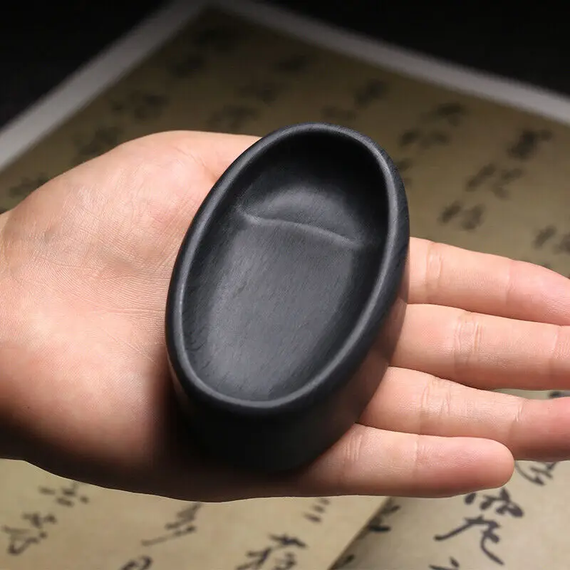 3" China Huizhou Ink Natural Original Stone Hand-carved Yuanbao Inkstone Inkslab Statue
3" China Huizhou Ink Natural Original Stone Hand-carved Yuanbao Inkstone Inkslab Statue