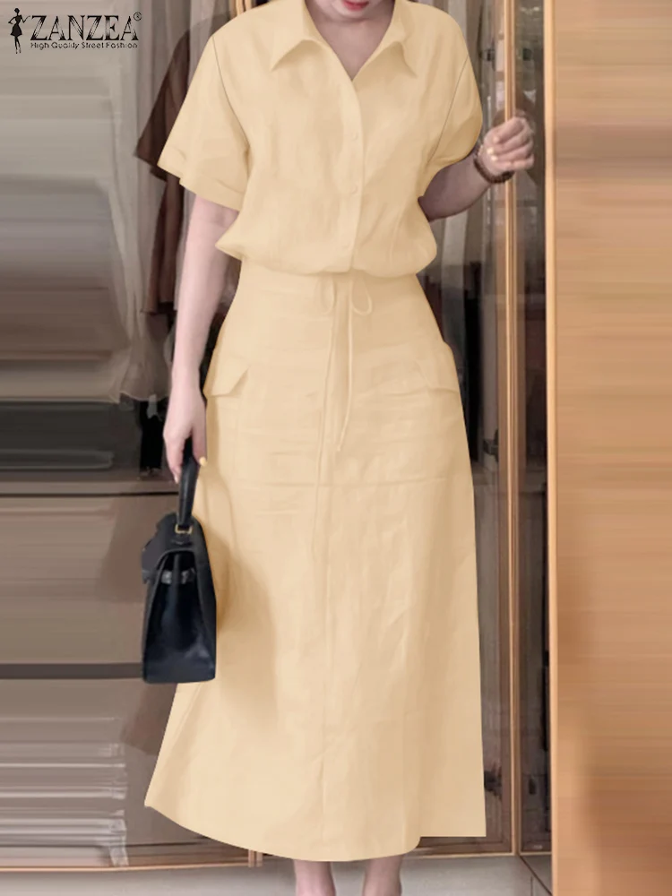 ZANZEA Summer 2PCS Outfits Women Work Matching Sets Short Sleeve Shirt Dress Sets Fashion Solid Office OL Tracksuits Skirt Suit
ZANZEA Summer 2PCS Outfits Women Work Matching Sets Short Sleeve Shirt Dress Sets Fashion Solid Office OL Tracksuits Skirt Suit