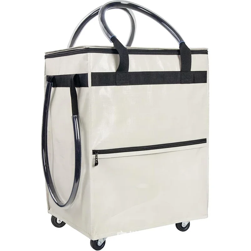 Reusable shopping bag with wheels, large capacity travel rolling tote bag, zipper closure, foldable handle, not easy to break
Reusable shopping bag with wheels, large capacity travel rolling tote bag, zipper closure, foldable handle, not easy to break