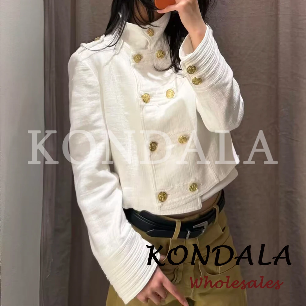 KONDALA Vintage Spring Streetwear Solid Women Jacket Double Breasted Slim Jacket Fashion 2026 Chic White Party Female Outwear
KONDALA Vintage Spring Streetwear Solid Women Jacket Double Breasted Slim Jacket Fashion 2026 Chic White Party Female Outwear