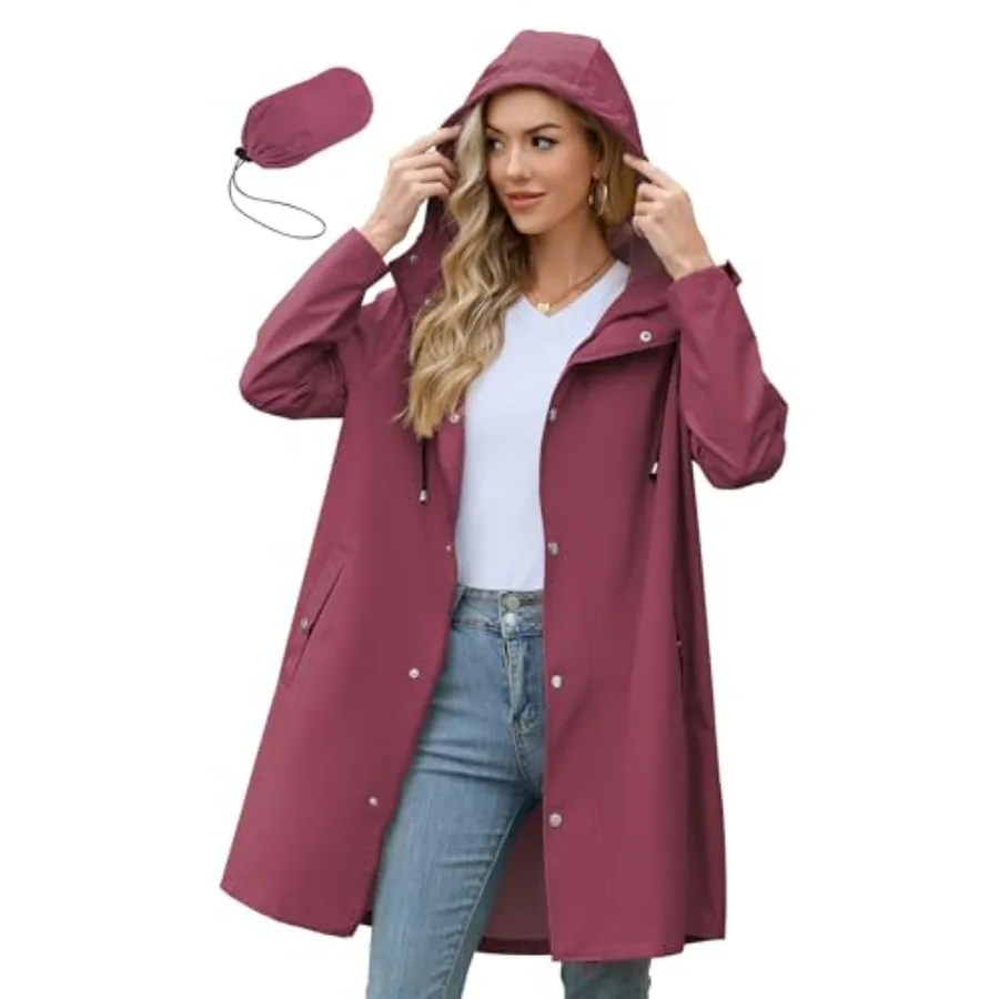Zando Long Packable Rain Jacket Women Waterproof - Raincoat for Women Rain Coat with Hood Lightweight Outdoor Windbreaker
Zando Long Packable Rain Jacket Women Waterproof - Raincoat for Women Rain Coat with Hood Lightweight Outdoor Windbreaker