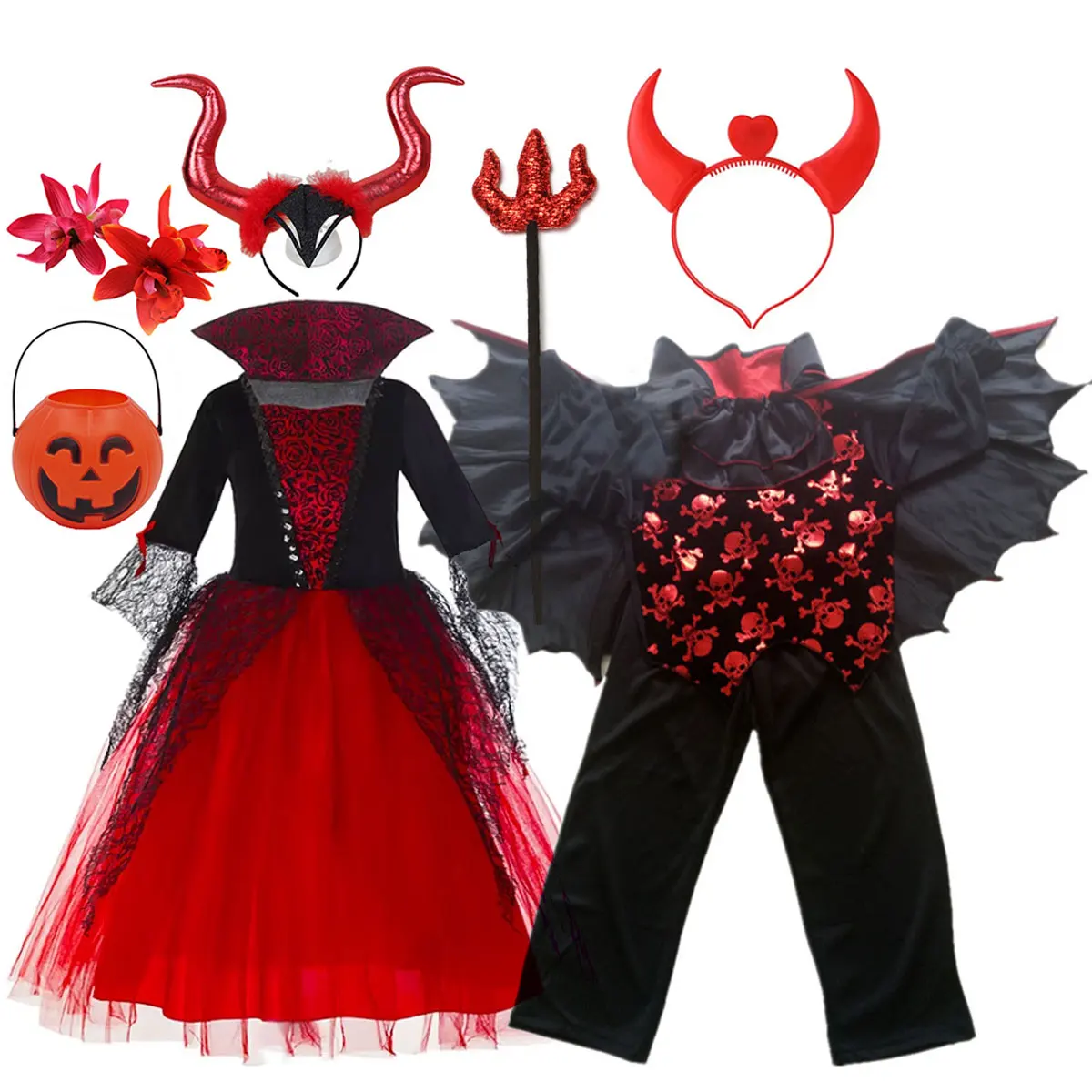 2025 Halloween Easter Carnival Boys and Girls Cosplay Classic Nostalgia Horror Vampire Style Skull Print Decoration Clothing Set
2025 Halloween Easter Carnival Boys and Girls Cosplay Classic Nostalgia Horror Vampire Style Skull Print Decoration Clothing Set