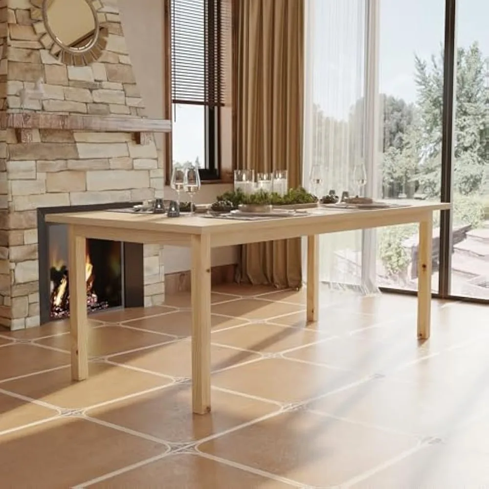 78.7" W Dining Table for 6-8 People, Versatile Modern Wooden Dinner Table with Solid Wood Legs & Wood Grain for Dining Room Kit
78.7" W Dining Table for 6-8 People, Versatile Modern Wooden Dinner Table with Solid Wood Legs & Wood Grain for Dining Room Kit