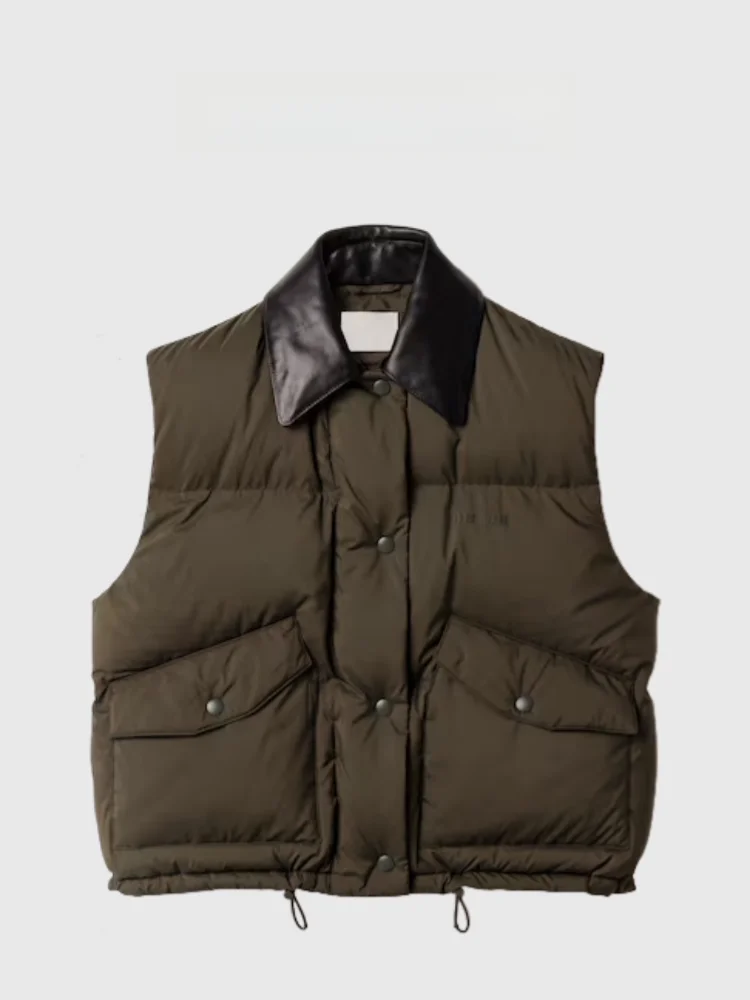 Loose Fit Letter Embroidery down Vest Svel Jaet Women's Faionable Versatile Polyester Fabric White Du down Inner
Loose Fit Letter Embroidery down Vest Svel Jaet Women's Faionable Versatile Polyester Fabric White Du down Inner