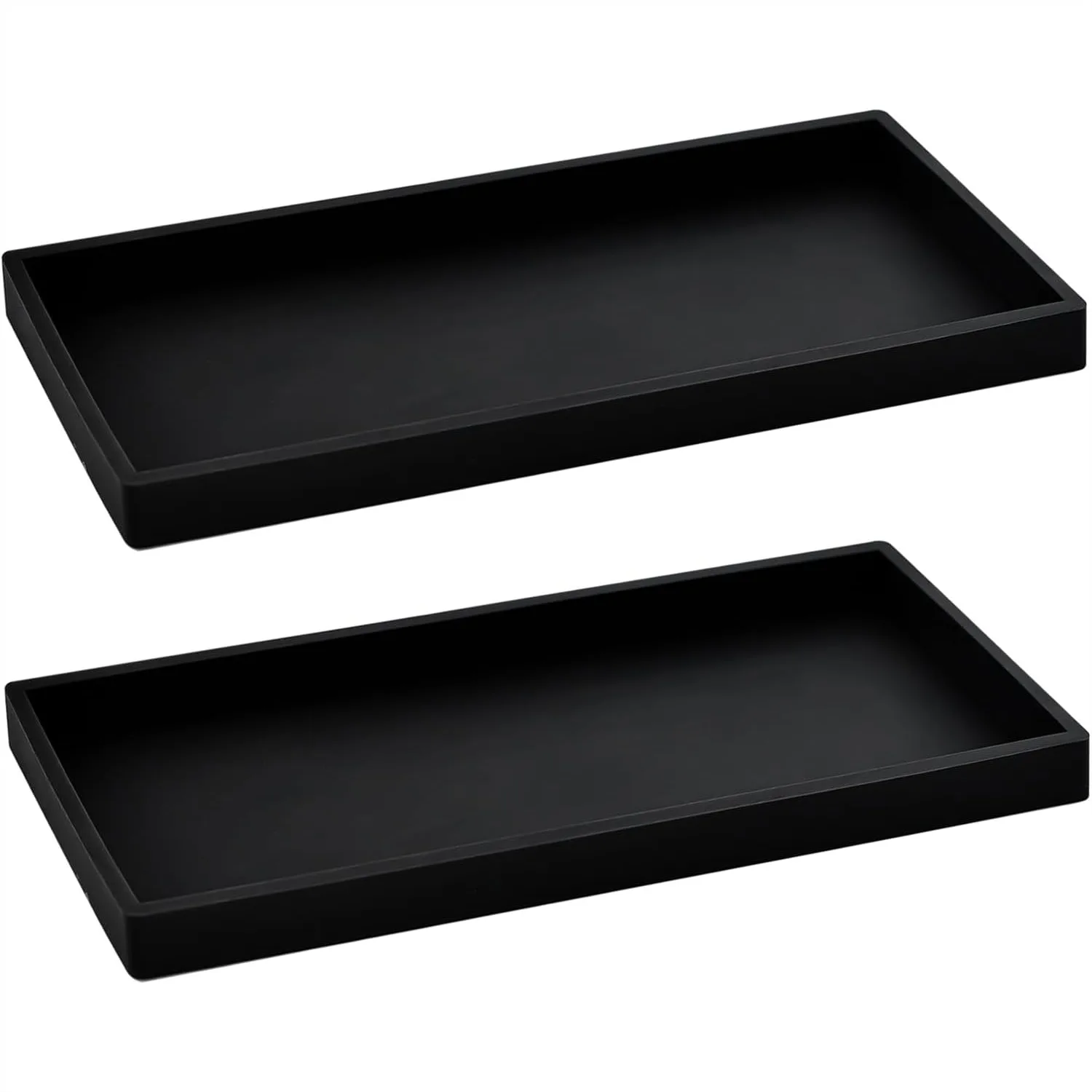 11.8" Silicone Soap Dispenser Tray for Bathroom Counter, Non-Slip Vanity Organizer with Raised Edges - Black
11.8" Silicone Soap Dispenser Tray for Bathroom Counter, Non-Slip Vanity Organizer with Raised Edges - Black